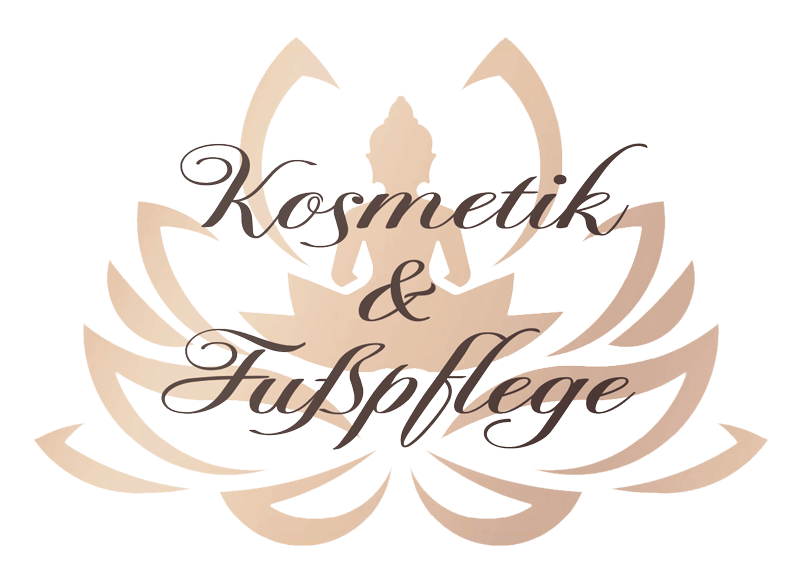 Logo mit Lotusblüte und Buddha mit Schriftzug